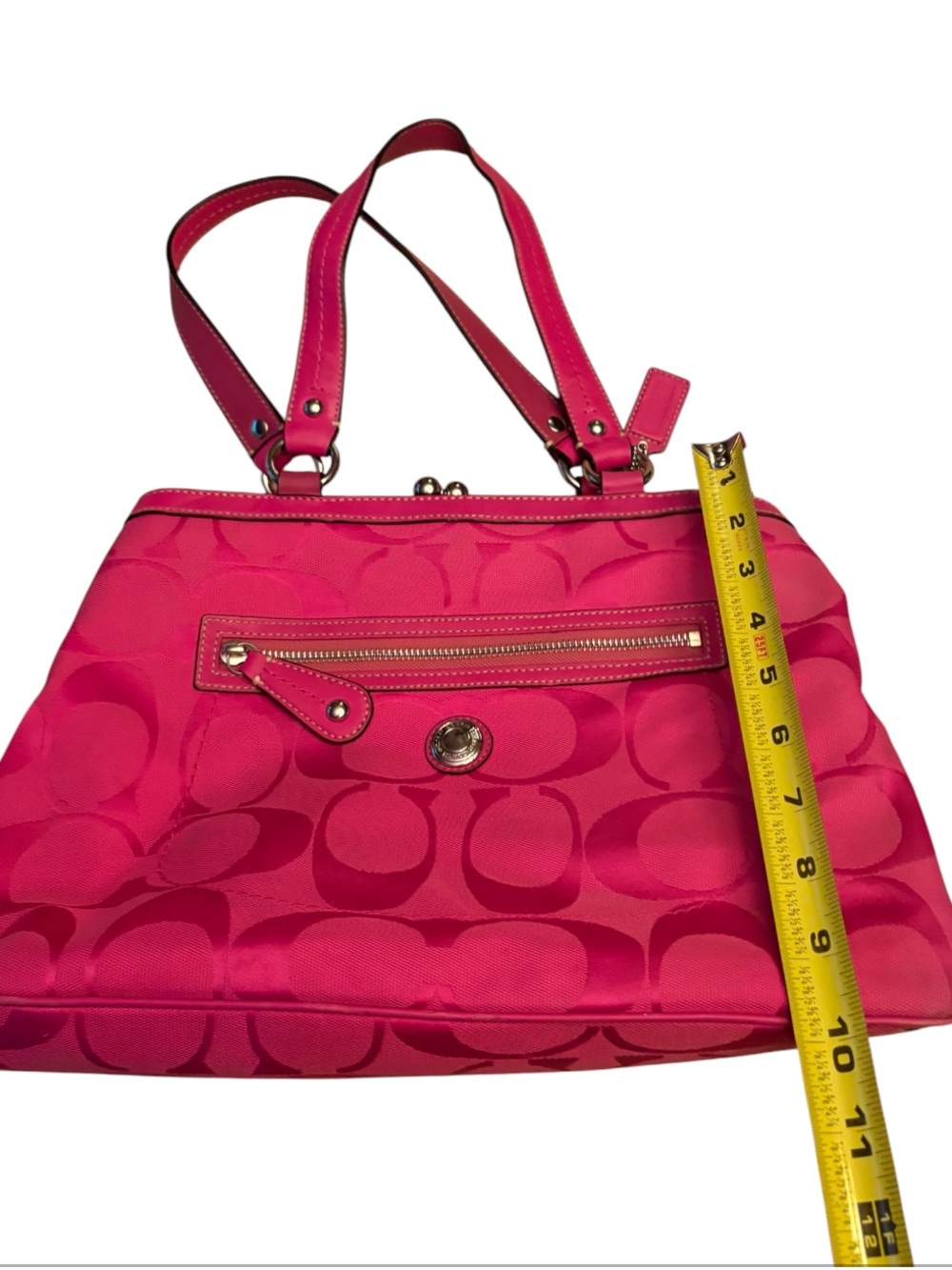 Coach Signature Laura Carryall in Magenta/Hot Pink. 14940 - Picture 15 of 16